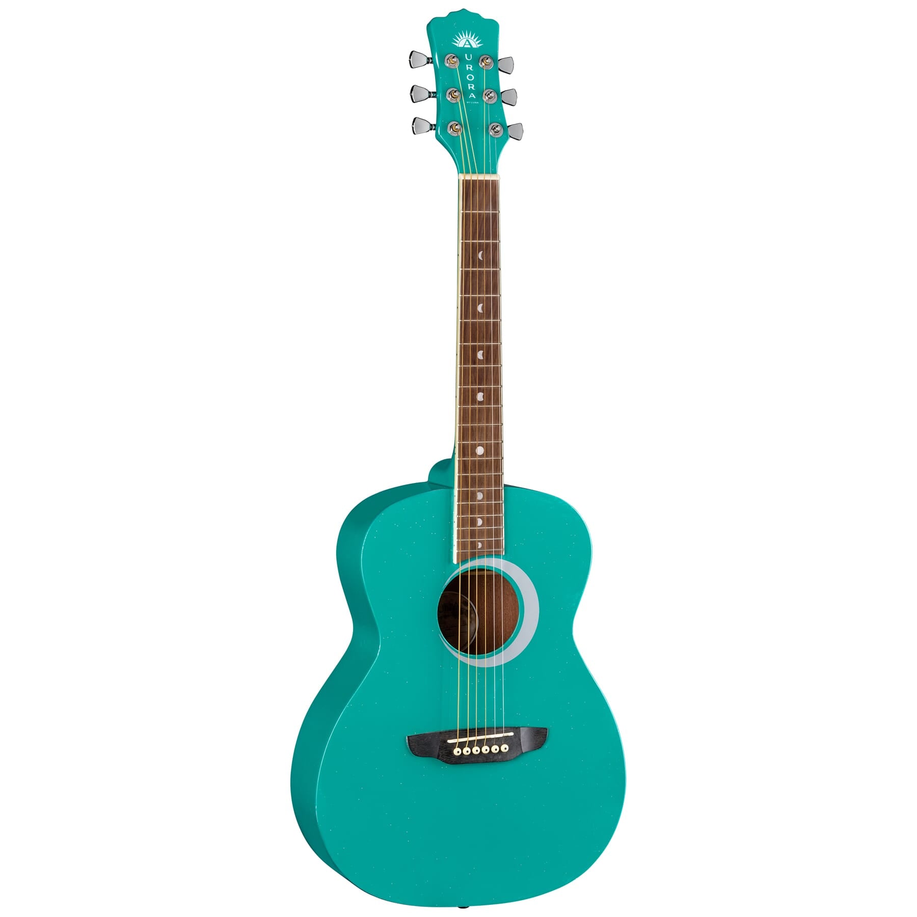 Luna Aurora Borealis 3/4-Size Acoustic Guitar, Teal Sparkle